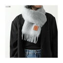 ロエベ LOEWE LOEWE マフラー F655254X01 ウール モヘア ストール フリンジ (1130/LIGHT-GREY)