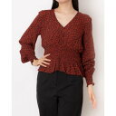 ウィッスルズ WHISTLES Pansy Dot Jenny Peplum Top (Red/Multi)