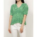ウィッスルズ WHISTLES Leopard Petals Collar Top (Green/Multi)