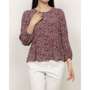 ウィッスルズ WHISTLES Rough Weave Cut Out Peplum Top (Pink/Multi)