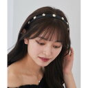 マガジンデモードシュシュ MAGASIN DE MODE Chou Chou パールビジューカチューシャ OSWY (ブラック)