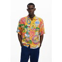 デシグアル Desigual フルーツ柄の半袖シャツ (オレンジ)