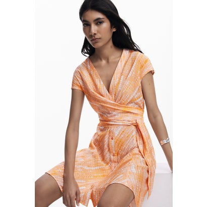 デシグアル Desigual クロスショートドレス （オレンジ）