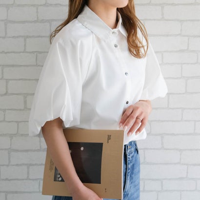 アクアガレージ aquagarage バルーンスリーブシャツブラウス 春 夏 秋 （ホワイト）