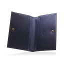 ブルーシンシア BLUE SINCERE 通帳ケース 薄型 本革 磁気防止 コンパクト スリム 通帳入れ レザー スキミング防止 (ダークネイビー)