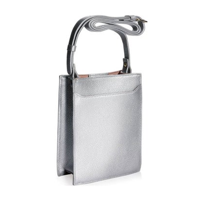 ブルーシンシア BLUE SINCERE 本革 スマホポーチ ミニショルダー / Mila - ミラ -（メタリックシルバー）