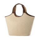 ペルケ perche VERYコラボ キャンバス×牛革コンビトートバッグ (BR)(4)