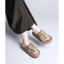 アイモハ aimoha 【shoes365】交差ストラップデザインサンダル (ベージュ)