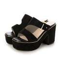 スタイルジェリービーンズ Style JELLY BEANS レディースベルトサンダル (BLK/SW)(4)