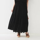 アンタイトル UNTITLED スカラップ刺繍スカート (ブラック(019))
