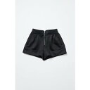 ドゥ アヴニール Doux Avenir 段ボールスウェット フロントジップショートパンツ (ブラック)