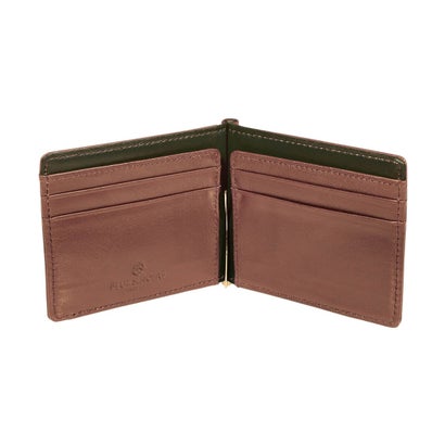 ブルーシンシア BLUE SINCERE 本革 薄型 マネークリップ / Epoch - エポック -（ブラック × キャメル）