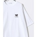 ラザル Lazar アニマル柄 犬 猫 ロゴ 半袖 Tシャツ レディース メンズ (ホワイト系その他)