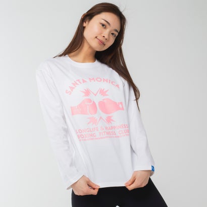 ロングライフアンドハピネス Longlife & Happiness Santa Monica Boxing Gym コットン ロングスリーブ..