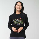 ロングライフアンドハピネス Longlife & Happiness ワイルドフラワー コットン ロングスリーブティー (BLACK)
