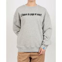 ロングライフアンドハピネス Longlife & Happiness I love yoga クルースウェットシャツ 裏起毛 (GREY MARL)