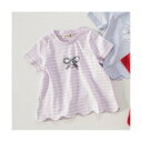 ブランシェス branshes 【プチプラ】裾スカラップ半袖Tシャツ (ラベンダー)