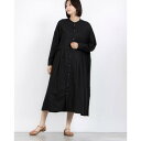 レイトリー LAITERIE 綿麻ウルトラワッシャー シャツワンピース (BLACK)