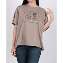 ブローディア BRODIAEA 自転車刺繍半袖Tシャツ【日本製】 (モカ)