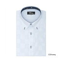 トーキョーシャツ TOKYO SHIRTS 【ディズニー】 ボタンダウン 半袖 形態安定 ワイシャツ (ライトブルー)