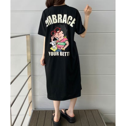 ミージェーン me Jane BETTY BOOPバックプリントTシャツワンピース (ブラック)