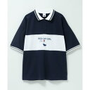 マックハウス Mac-House 鹿の子切替ポロシャツ (ネイビー)