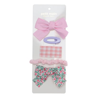 プティマイン petit main リボンヘアピンセット/L （ピンク）
