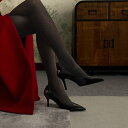Erinna エリンナ メタリックアクセントポインテッドトゥパンプス (Black Box)