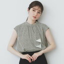 インデックス index 柄アソート展開 アシンメトリーボウタイブラウス【洗濯機可】 (アイボリー(104))
