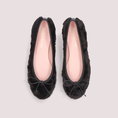 プリティ・バレリーナ Pretty Ballerinas NICOLE faux fur / ニコル フォーファー バレエシューズ （NEGRO-NEGRO）