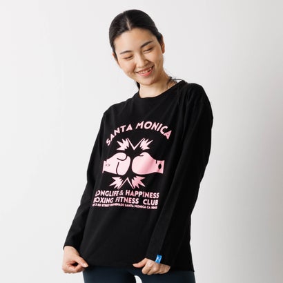 ロングライフアンドハピネス Longlife & Happiness Santa Monica Boxing Gym コットン ロングスリーブ..