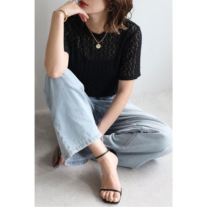 ボンジュールサガン BONJOUR SAGAN ストレッチレースTシャツ （BLACK）のサムネイル