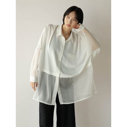 ラディエイト RADIATE シアー切替ドルマンシャツ （オフホワイト）