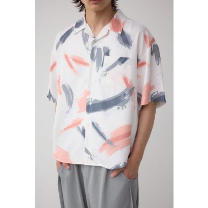 ジョーゼットプリント開襟シャツ 