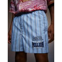 トミー ヒルフィガー TOMMY HILFIGER TOMMYXMARTINE ROSE ストライプボクサーショートパンツ (ブルー)