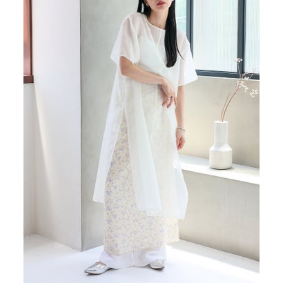 ノールール ノーライン No Rule No Line シアーロングスリットワンピース (WHITE)