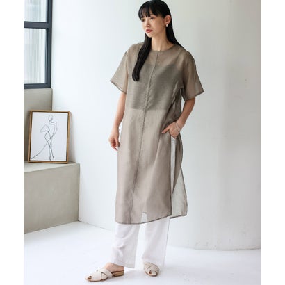 ノールール ノーライン No Rule No Line シアーロングスリットワンピース (GREIGE)
