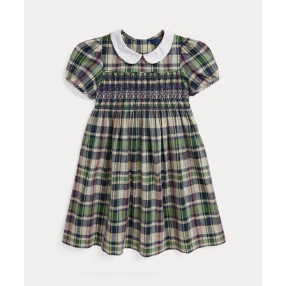 ポロ ラルフ ローレン POLO RALPH LAUREN (ガールズ 2才～6才)チェック スモックド コットン ドレス （300グリーン）
