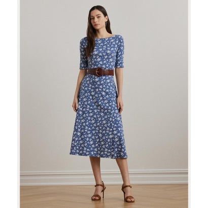 ローレン ラルフ ローレン LAUREN RALPH LAUREN フローラル ストレッチ コットン ミディ ドレス (400ブルー) ローレン ラルフ ローレン LAUREN RALPH LAUREN フローラル ストレッチ コットン ミディ ドレス (400ブルー)