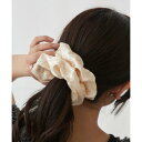 マガジンデモードシュシュ MAGASIN DE MODE Chou Chou シュシュ ドット柄 ビッグ カラー ヘアゴム ヘアポニー OSWY (ホワイト)