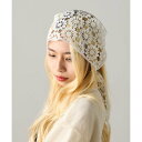 マガジンデモードオンジェナ MAGASIN DE MODE Onjna ヘッドレススカーフ フラワーバブーシュカ OSWY (ホワイト)
