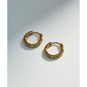 メゾンブリーズ MAISON BREEZE ピアス ステンレス 細幅 丸甲 直径1.3cm ミニ シンプル ワンタッチ フープピアス OSWY (ゴールド)