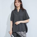 インディヴィ INDIVI 【洗える/UVケア/SETUP可能】スキッパードルマンブラウス (チャコールグレー(014))
