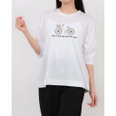 ブローディア BRODIAEA 自転車刺繍半袖Tシャツ (オフホワイト)