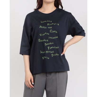 ブローディア BRODIAEA ロゴプリント5分袖Tシャツ （ネイビー）