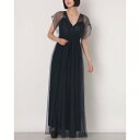 リナシメント RINASCIMENTO スパンコールチュールマキシワンピース (Blu Navy)