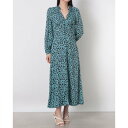 ウィッスルズ WHISTLES Fuzzy Leopard Midi Dress (Blue/Multi)