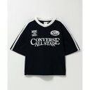 コンバース CONVERSE ビッグサイズ袖ラインTシャツ (ブラック)