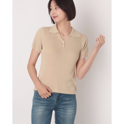 スタイルブロック STYLEBLOCK 襟付き半袖ニット （オートミール）