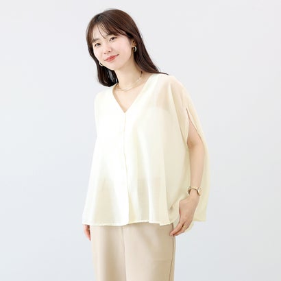 アレッタ ヴィータ Aletta vita シアーVネックフレアカーディガン （アイボリー）